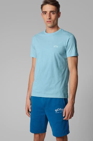 Koszulki BOSS Cotton Jersey Głęboka Niebieskie Męskie (Pl36630)